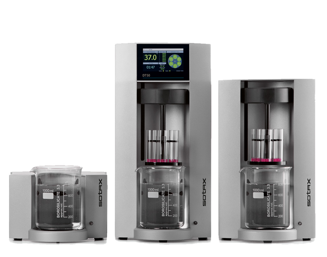 Disintegration testers to determine disintegration times of tablets and capsules