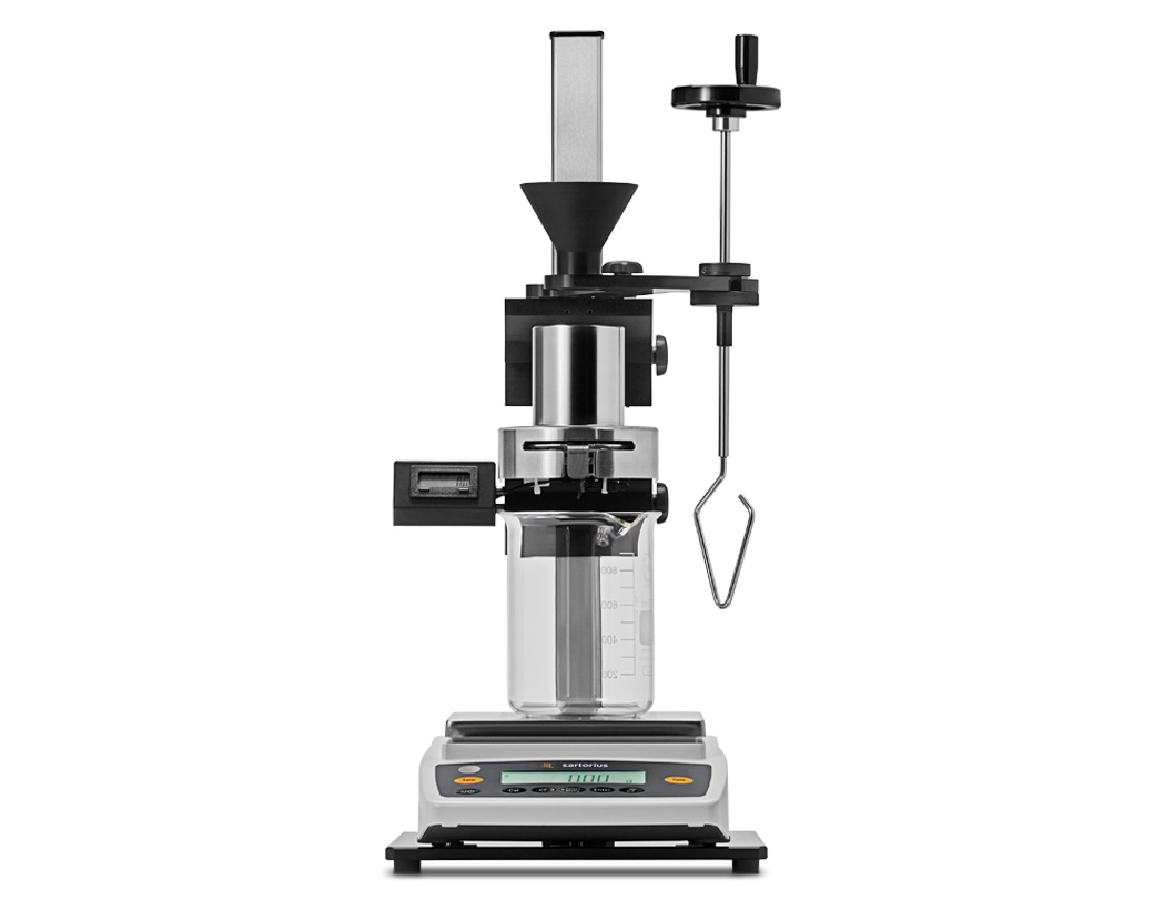 Flowability tester for characterization of powders and granulates.