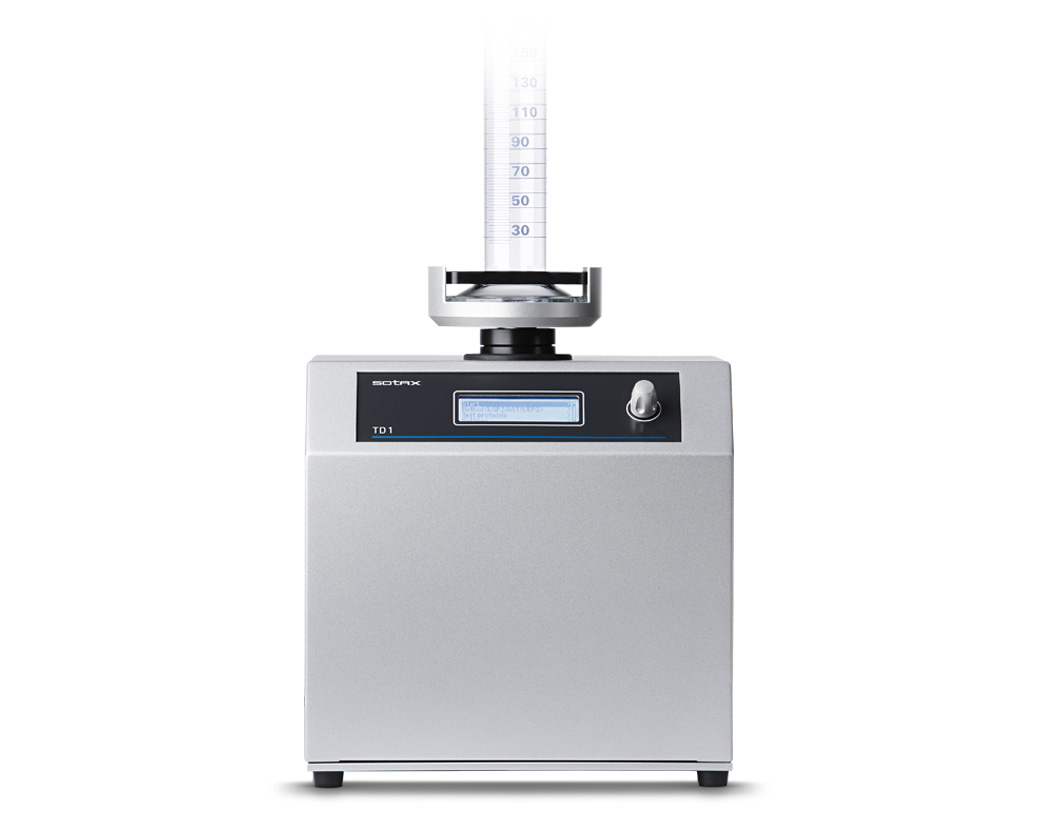 Tapped density tester of powders or granulates 