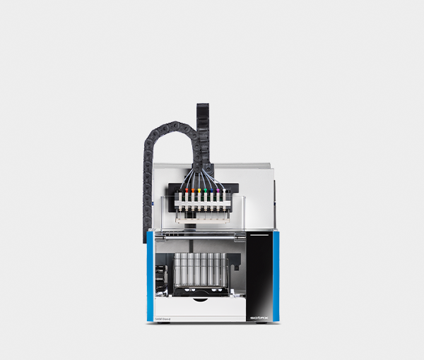 Administrador de muestras de configuración fuera de línea SAM SR para recolectar muestras para pruebas de disolución de 15 puntos de tiempo. 