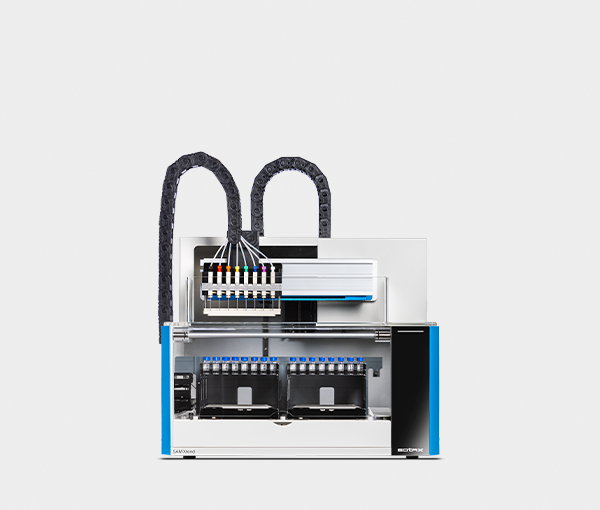 SAM Probenmanager S (30 Zeitpunkte) sammelt Proben in Reagenzgläschen, geschlossenen LC-Fläschchen und HPLC-Wellplates für die Freisetzungsprüfung.