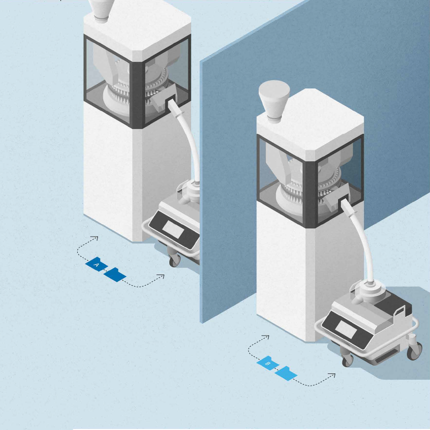 For 100% unattended in-process control (IPC), you can link the automated tablet hardness tester AT50 online to your tablet press.